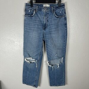 Abercrombie & Fitch Jeans 30/10Short Ankle Straight Ultra High Rise Distressed